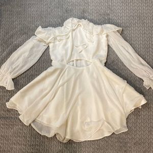 Two Sisters The Lable Romantic Fairycore White Strapless Long Sleeve Dress Size8